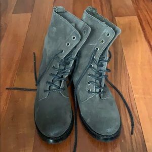 Frye suede combat boots